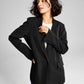 And Now This Women's Oversized Notched Collar One Button Blazer Black Size X-Large