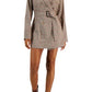 Kit & Sky Junior's Plaid Blazer Dress Brown Size Medium