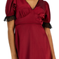 Kit & Sky Junior's Lace Trimmed V Neck Dress Pink Size X-Small