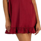 Kit & Sky Junior's Lace Trimmed V Neck Dress Pink Size Small
