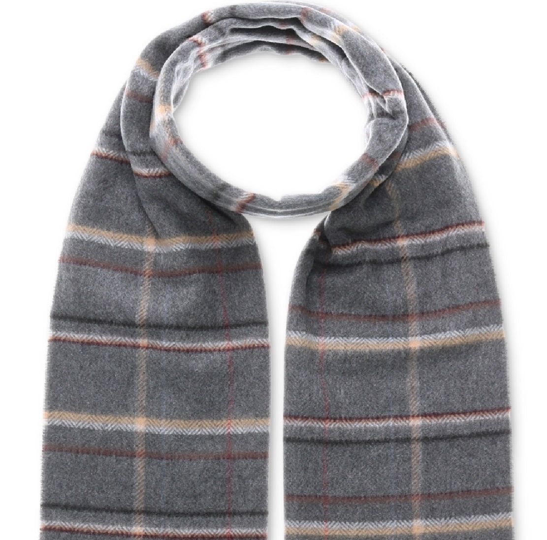 V. Fraas Men's Patterned Cashmink Scarf Gray Size Regular