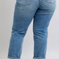 Judy Blue - High Waist Shearling Cuffed Straight Leg Jean