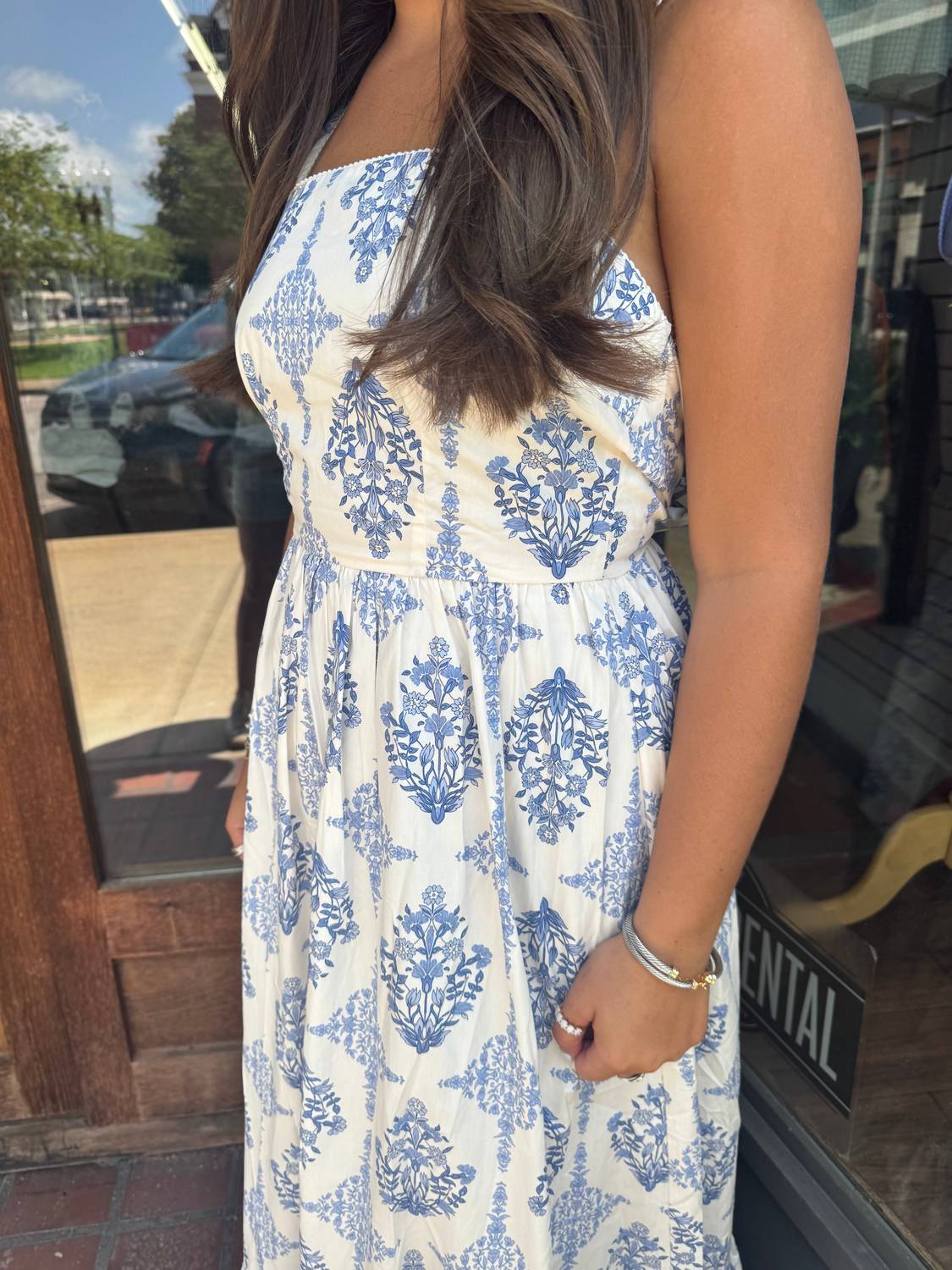 Karlie - Vintage Floral Tank Tie Maxi Dress