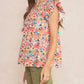 Entro - Floral Ruffle Sleeve Top