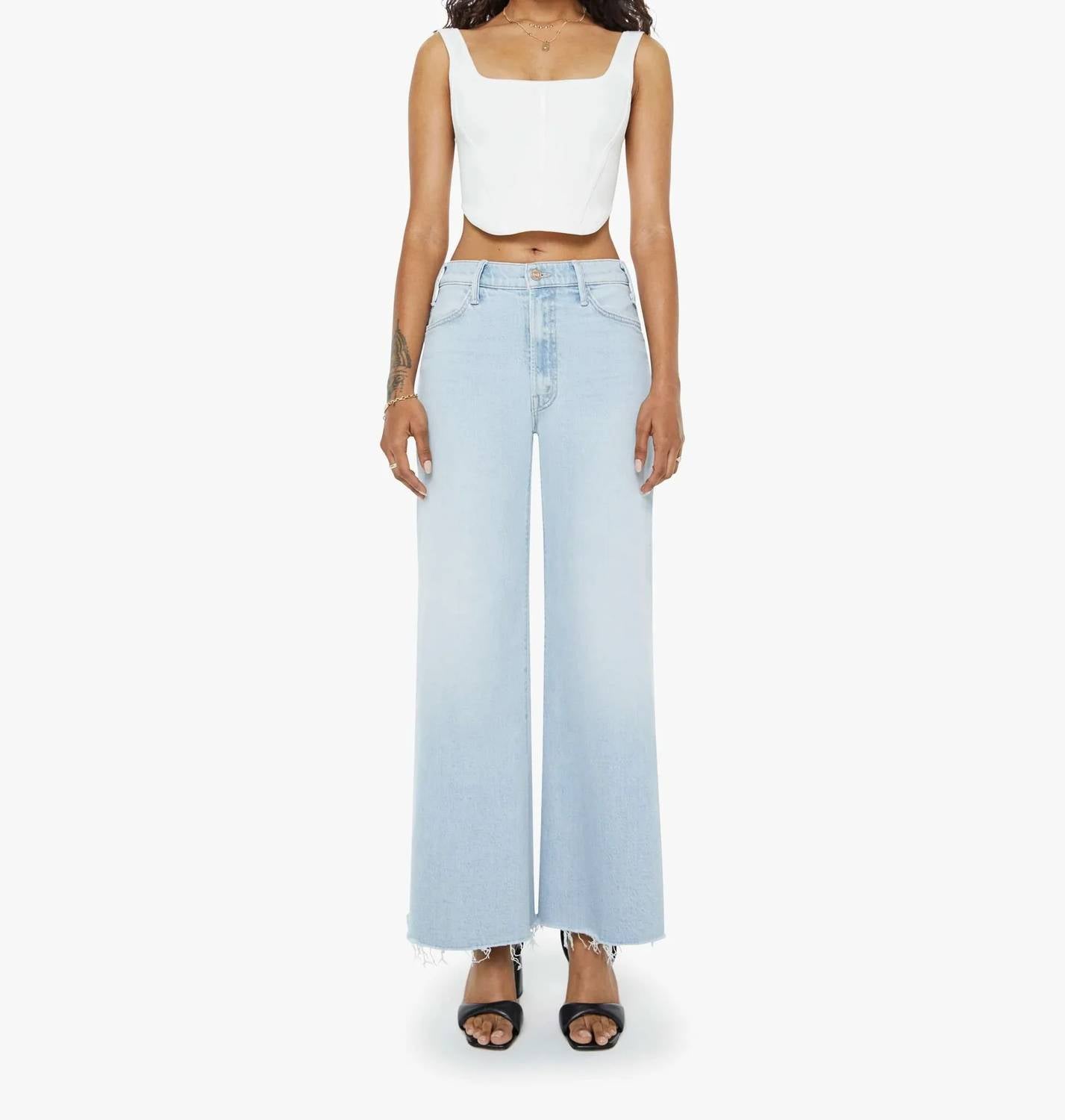 Mother - Lil Hustler Roller Fray Wide Leg Jeans