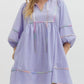 Entro - Split V-neck Puff Dress