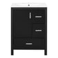 Bathroom Vanity With Sink, Soft-Close Doors, Double-Layer Shelf And 3 Drawers