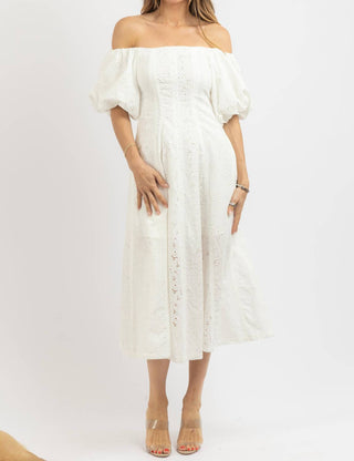 Olivaceous - Wilson Eyelet Midi Dress