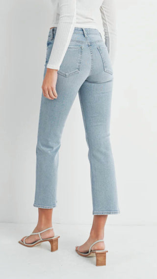 Just Black Denim - Mid Rise Slim Cropped Bootcut Jeans