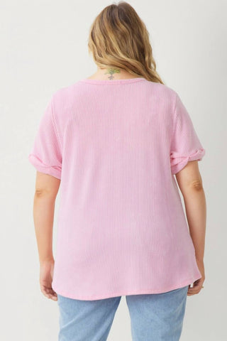 Entro - V Neck Relaxed Fit Knit Top