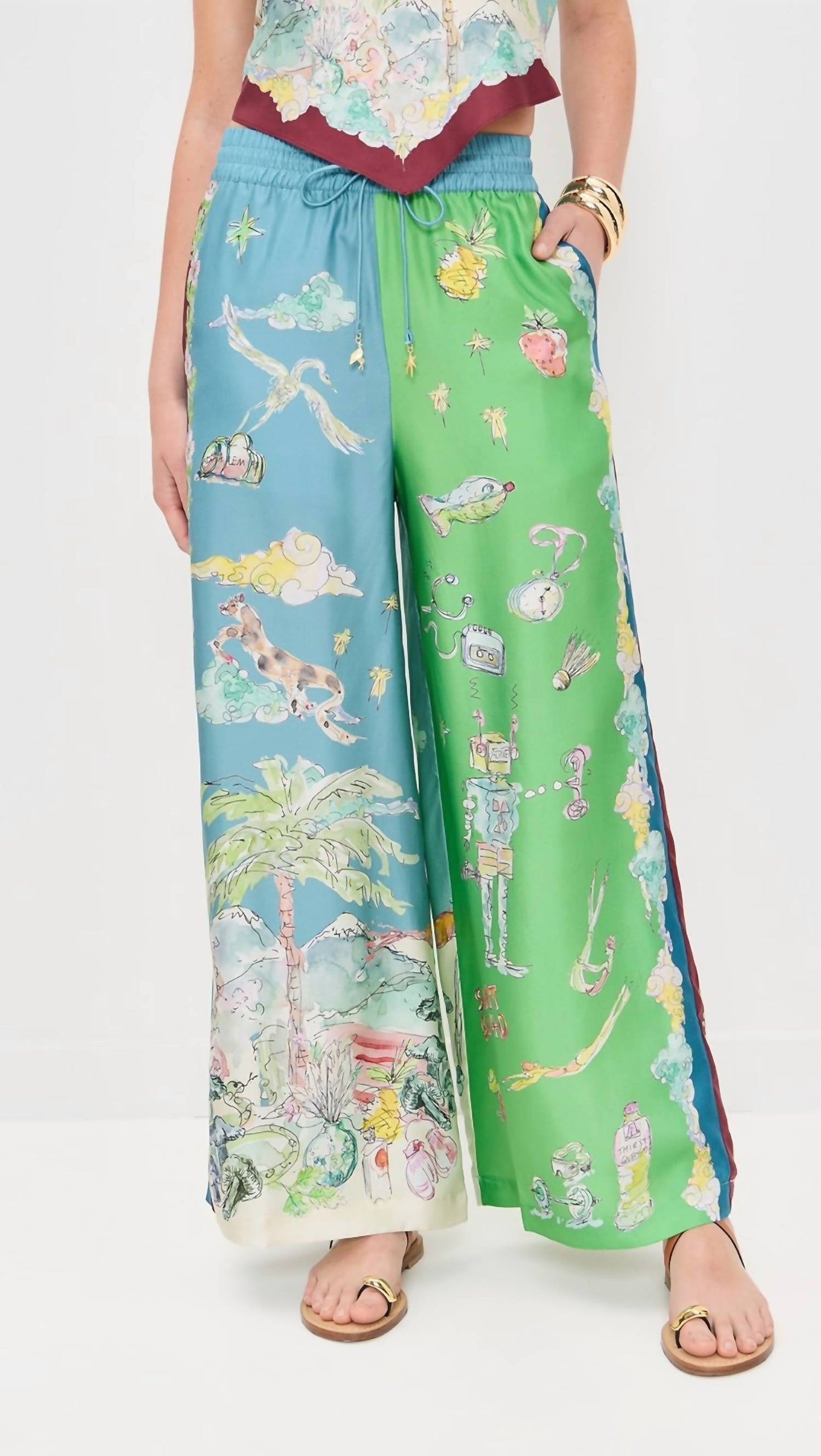 Alemais - Daria Wide Leg Silk Pants