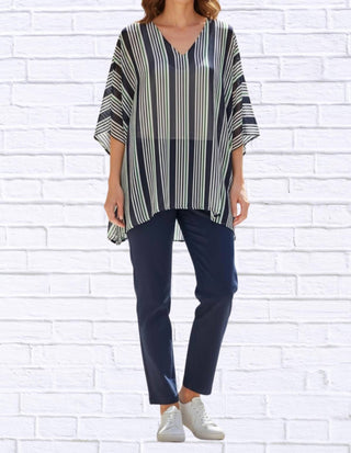 Calypso - Striped Chiffon Kaftan Top