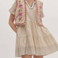 Entro - CORDUROY FLORAL EMBROIDERED VEST