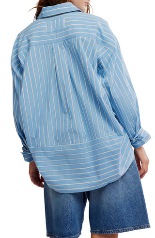 Free People - Varsity Vibes Stripe Oversize Button-up Shirt