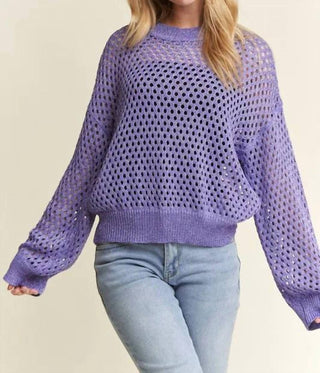 Trendsi - Adora Round Neck Lurex Crochet Top