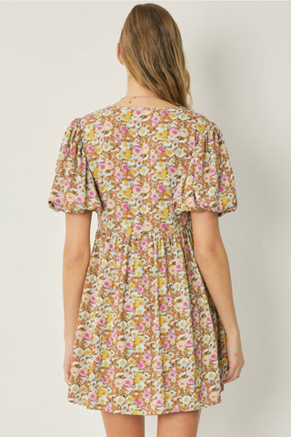 Entro - Floral Puff Sleeve Dress