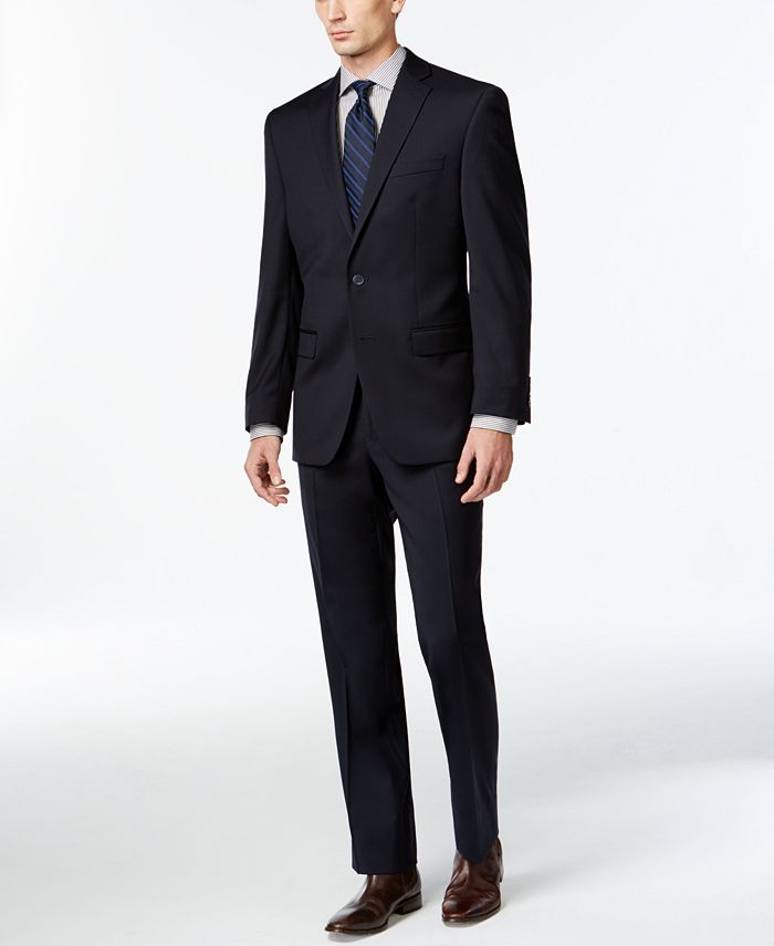Calvin Klein Men's Solid Slim Fit Suit Blue Size 36