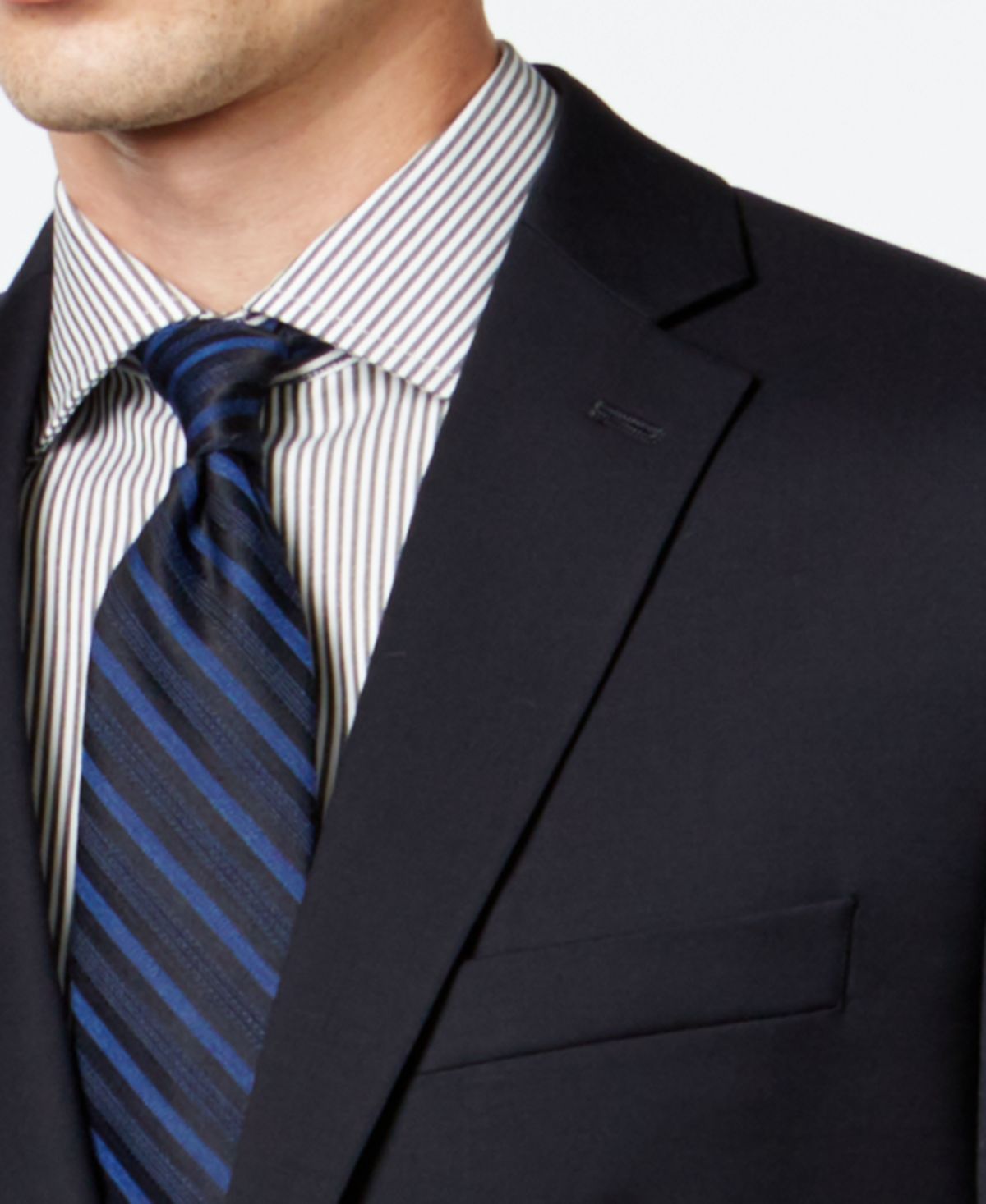 Calvin Klein Men's Solid Slim Fit Suit Blue Size 36