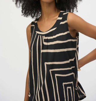 Joseph Ribkoff - Silky Knit Geometric Print Sleeveless Top