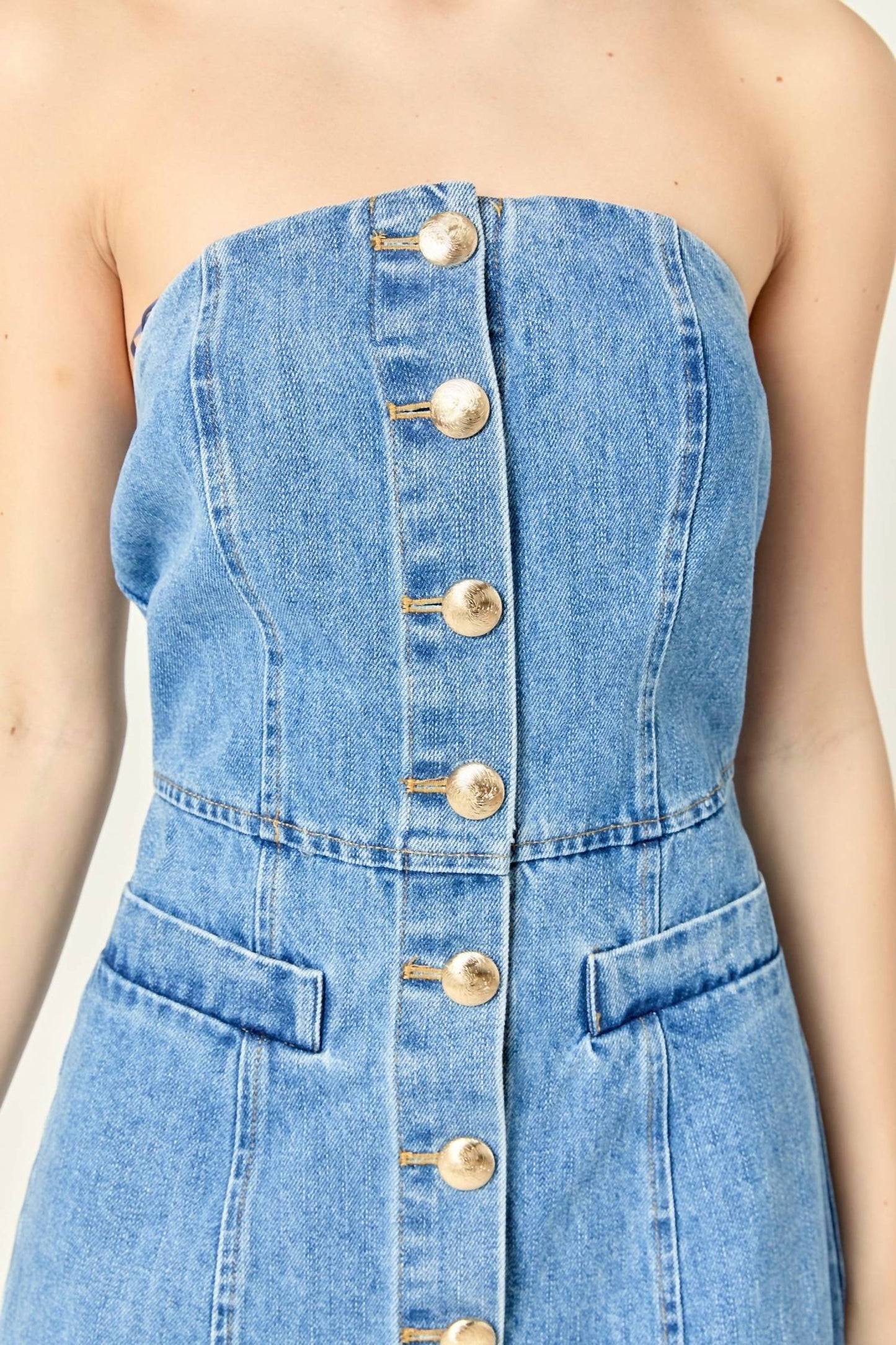 2.7 August Apparel - Dani Denim Mini Dress