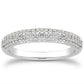14k White Gold Triple Multi-Row Micro- Pave Diamond Wedding Ring Band