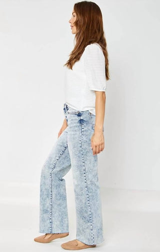 Judy Blue - High Waist Raw Hem Wide Leg Jeans