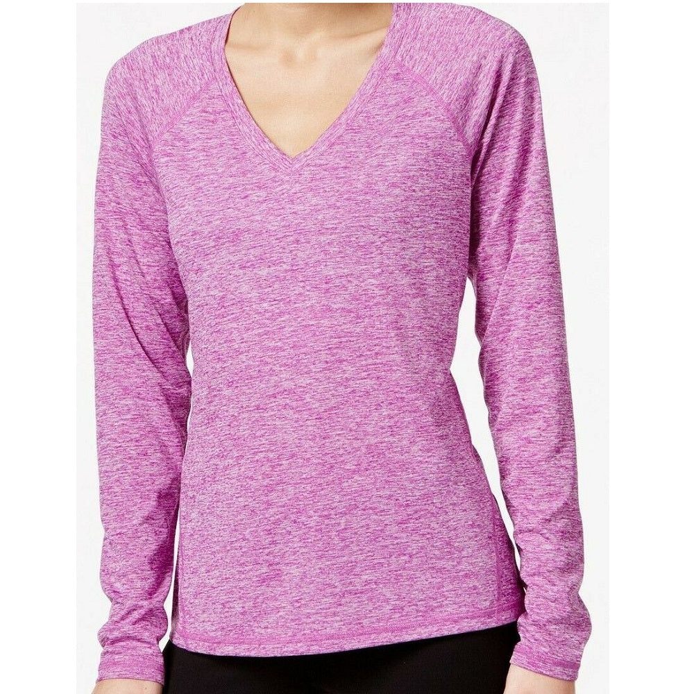 Ideology Women's Essential Long Sleeve Tee Purple Cactus Size 2 Extra Large