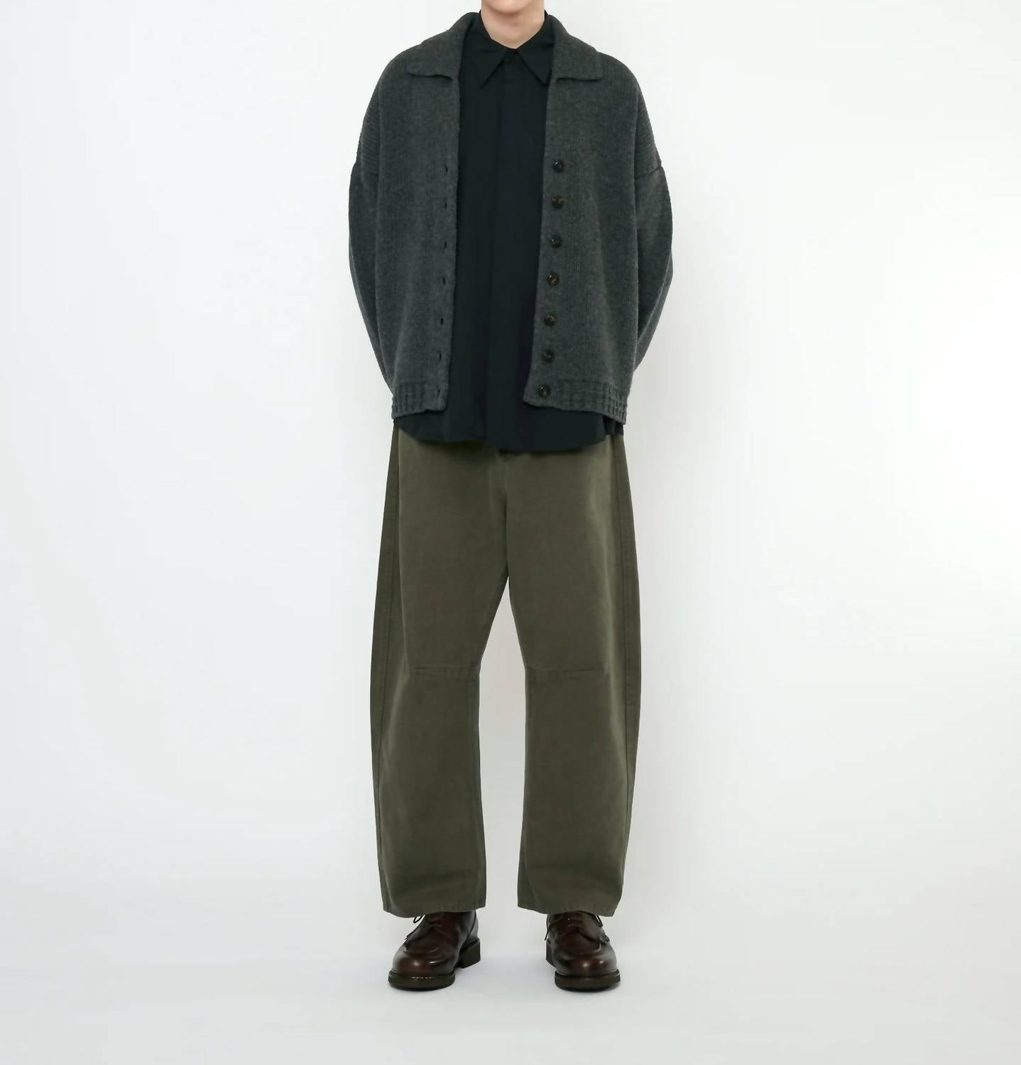 7115 By Szeki - Chunky Collared Recycled Wool Cardigan