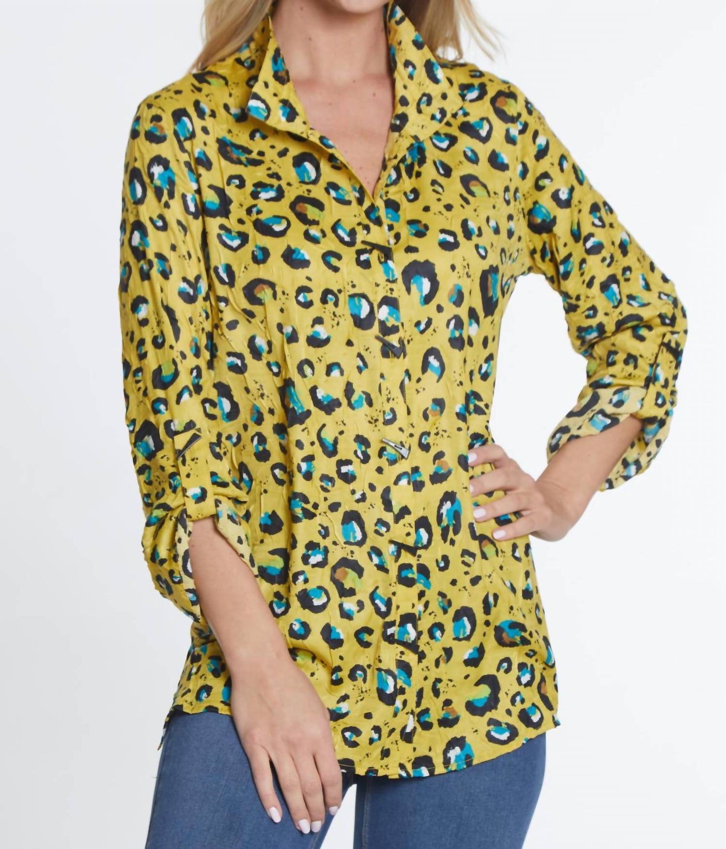 Multiples - Animal Print Woven Shirt