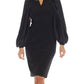 Joseph Ribkoff - Pleated Balloon Sleeve Sheath Dress