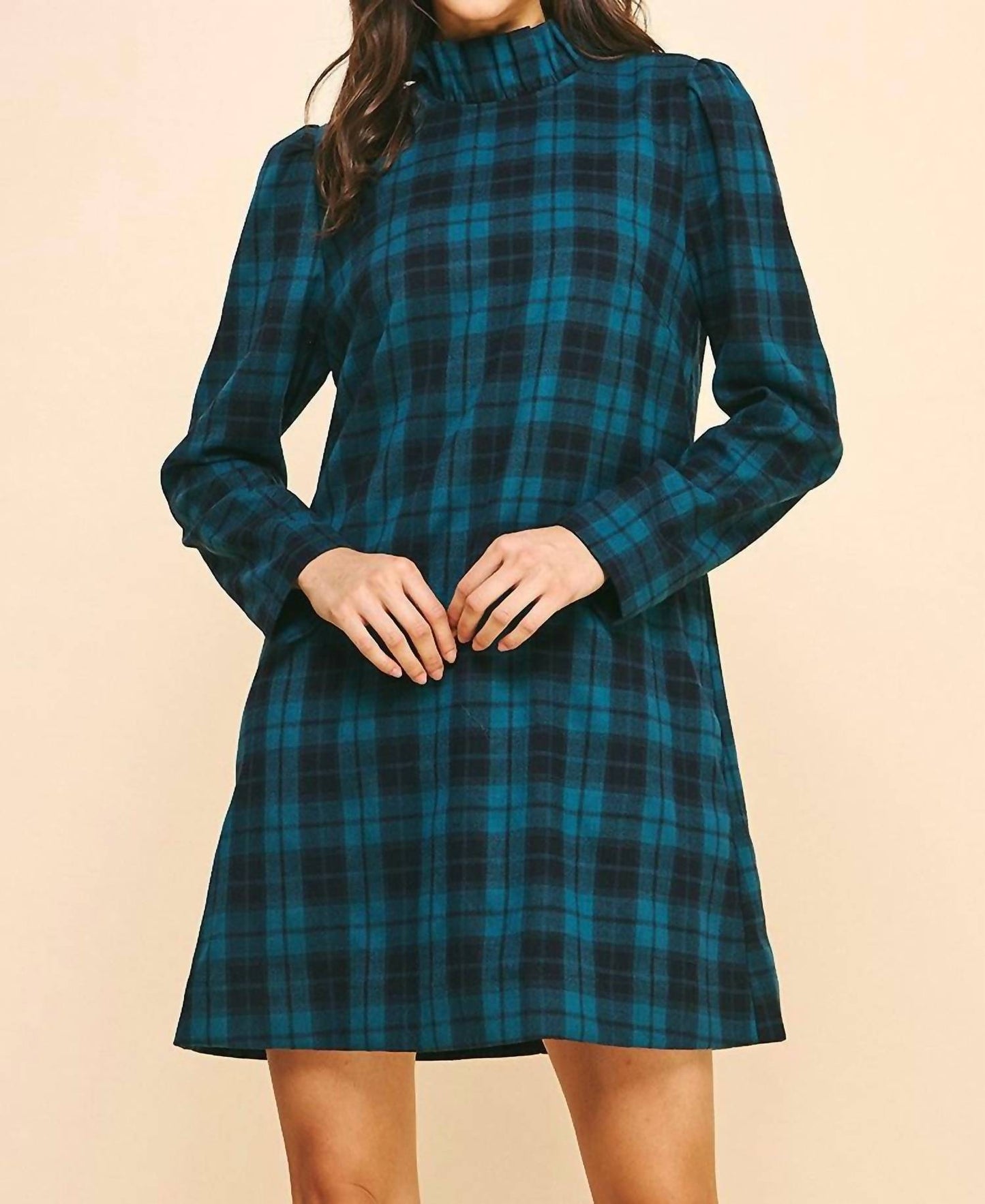 Pinch - Plaid Long Sleeve Mini Dress