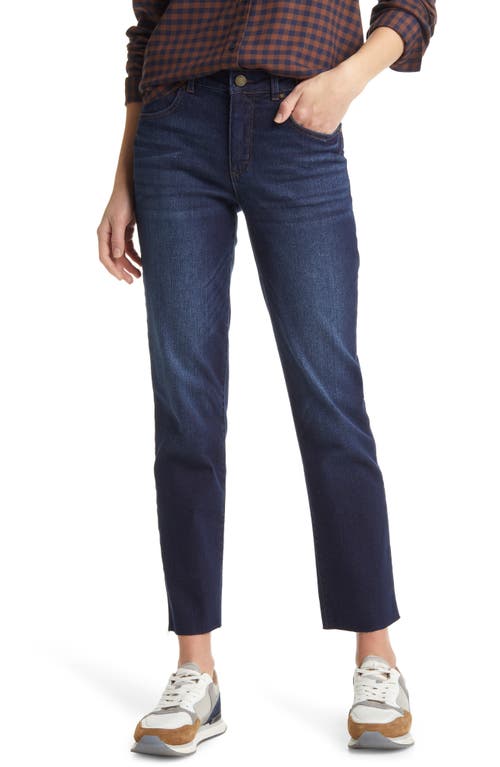 Caslon Raw Hem High Waist Straight Leg Jeans - Blue