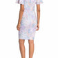 Calvin Klein - Floral Print Flutter Sleeve Above Knee Scuba Dress