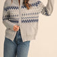 &Merci - Cozy Fair Isle Zip-Up Cardigan
