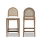 Arlin Upholstered Stool with Curved Back and Footrest - Set of 2