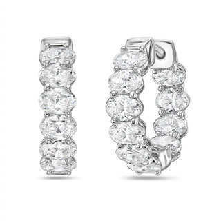 Diana M Jewels - Women's Lab Grown Oval Diamond Huggie Hoops Earrings