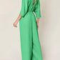 Double Take - Chic Surplice Wide Leg Jumpsuit