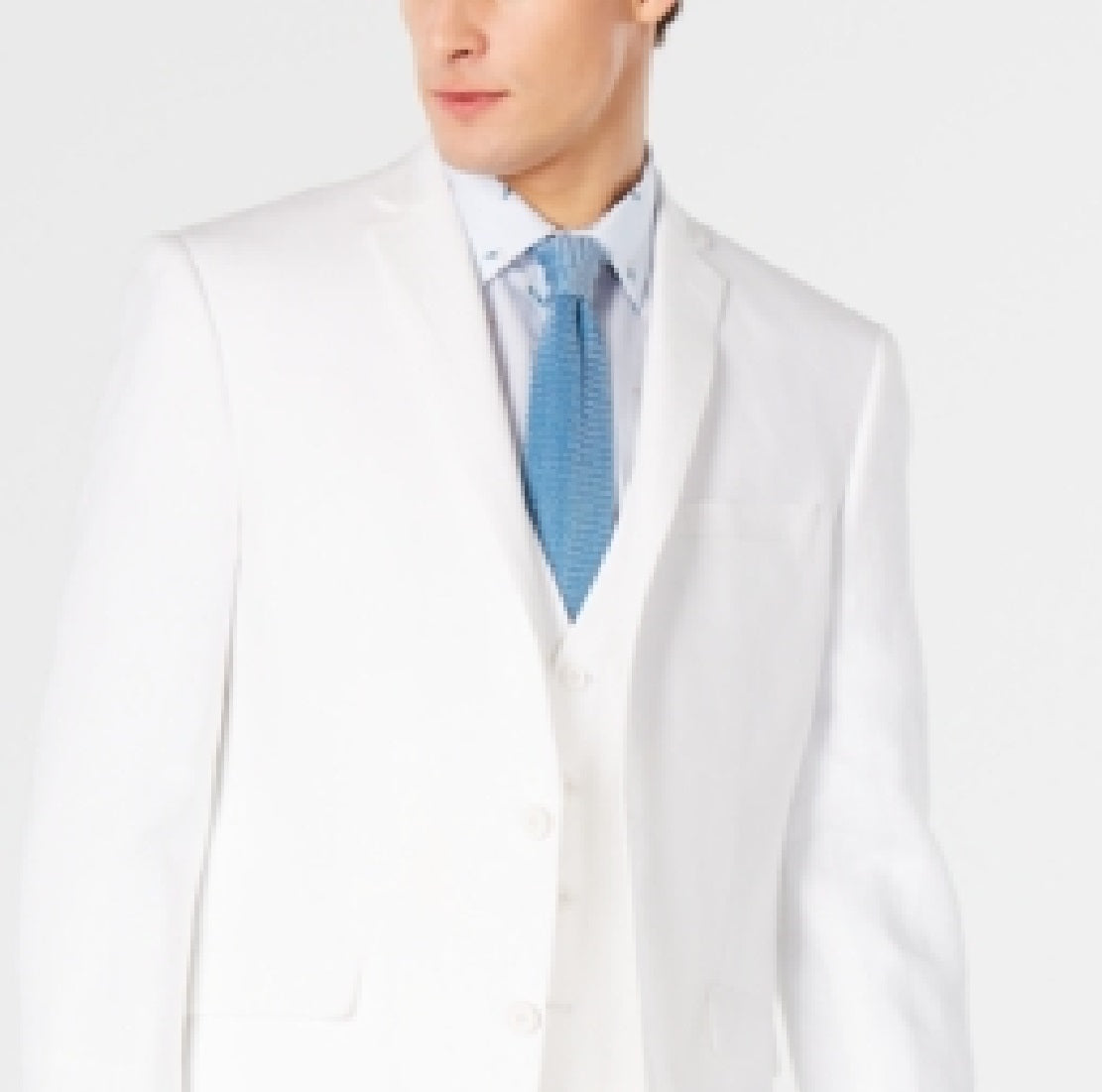 Bar III Men's Slim Fit Linen Suit Jackets White Size 42