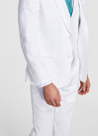Bar III Men's Slim Fit Linen Suit Jackets White Size 46