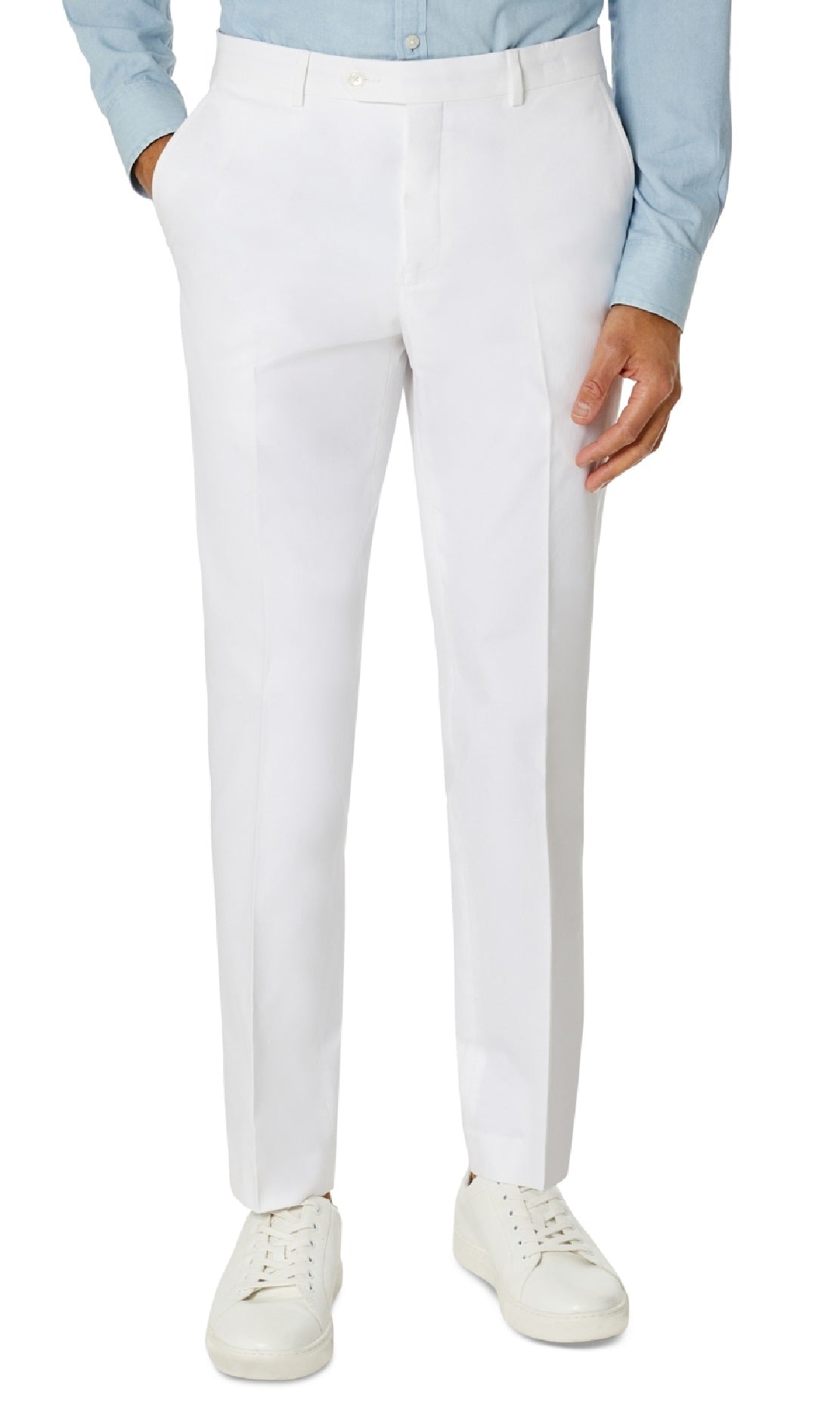 Tommy Hilfiger Men's Modern Fit Th Flex Stretch Chambray Suit Separate Pant White Size 33X32