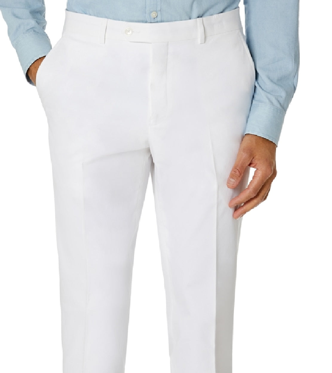 Tommy Hilfiger Men's Modern Fit Th Flex Stretch Chambray Suit Separate Pant White Size 33X32