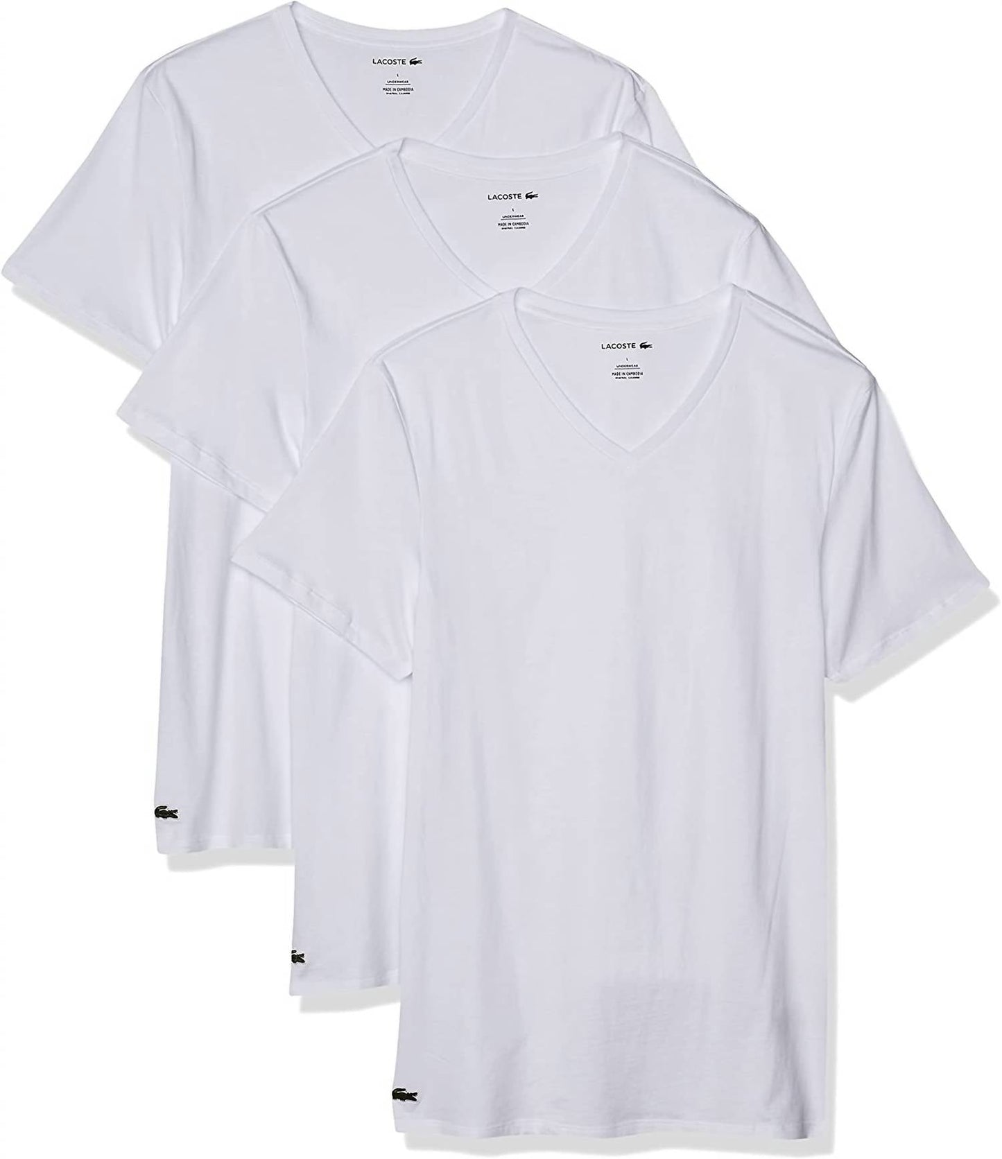 Lacoste - Men's Slim Fit V-Neck T-Shirts - 3 Pack
