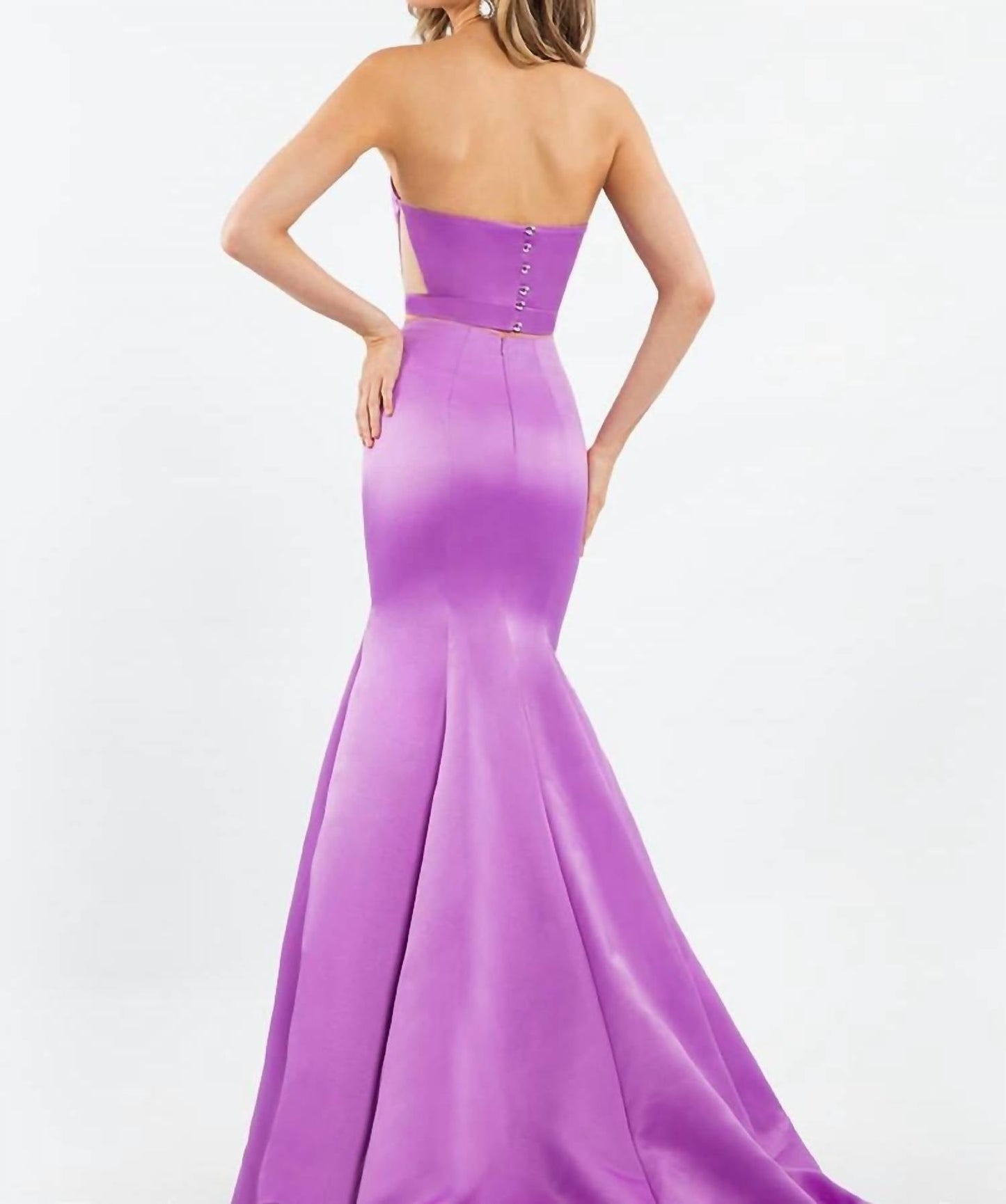 Rachel Allan - Matte Satin Two-piece Mermaid Gown