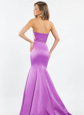 Rachel Allan - Matte Satin Two-piece Mermaid Gown