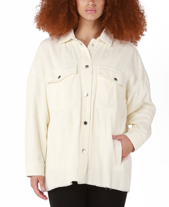 Black Tape Women's Corduroy Shacket Beige Size Petite Small