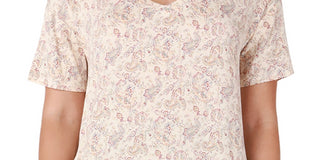 Black Tape Women's Rounded Hem T-Shirt Beige Size Small