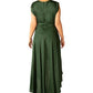Black Tape Women's V Neck Short-Sleeve Midi Dress Green Size Small