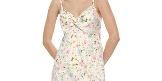 Black Tape Women's Sleeveless Twist Front Printed Midi Dress Pink Size M