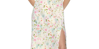 Black Tape Women's Sleeveless Twist Front Printed Midi Dress Pink Size M