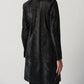 Joseph Ribkoff - Faux Leather Snake Print A-Line Coat